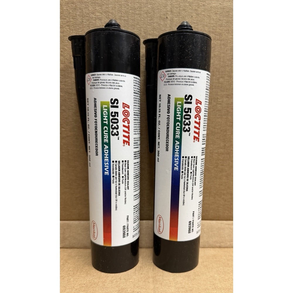 2 PACK OF LOCTITE SI 5033 300mL Light Cure Adhesive   693988 EXP: 4/26